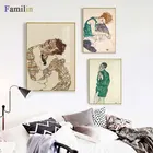 Картина маслом, настенный декор, картина на холсте, художественная печать на холсте, настенная картина, эгон, Schiele, выбор разных стилей-04