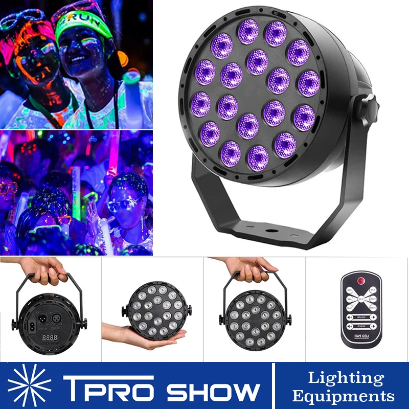 UV Light Par LED Blacklight Party Disco Violet Projector Dmx Sound Strobe Stage Lighting Effect Remote Control 18/36/54 LED Lamp