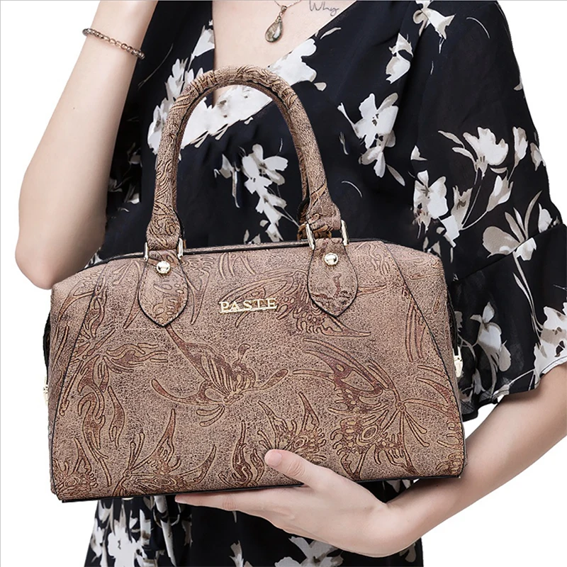 Усовершенствованная зернистая кожа Ретро сумка тоут из 100% натуральной коровьей