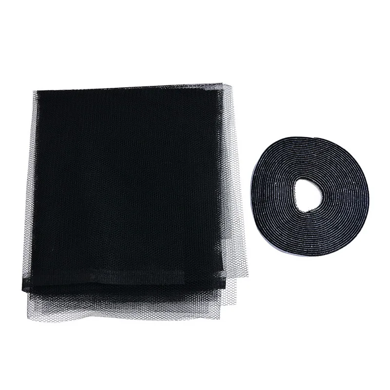 Black 130X150cm 1/2/5 шт. 1,3*1,5 м DIY окна Экран Лето анти-москитные противомоскитная сетка для окна Невидимая сетка из стекловолокна с волшебной Стикеры - Цвет: Black 130X150cm