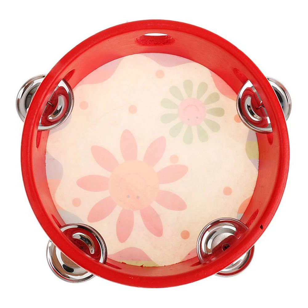 SEWS ТАМБУРИН колокольчик Handld деревянные ударные инструменты для детей красный +