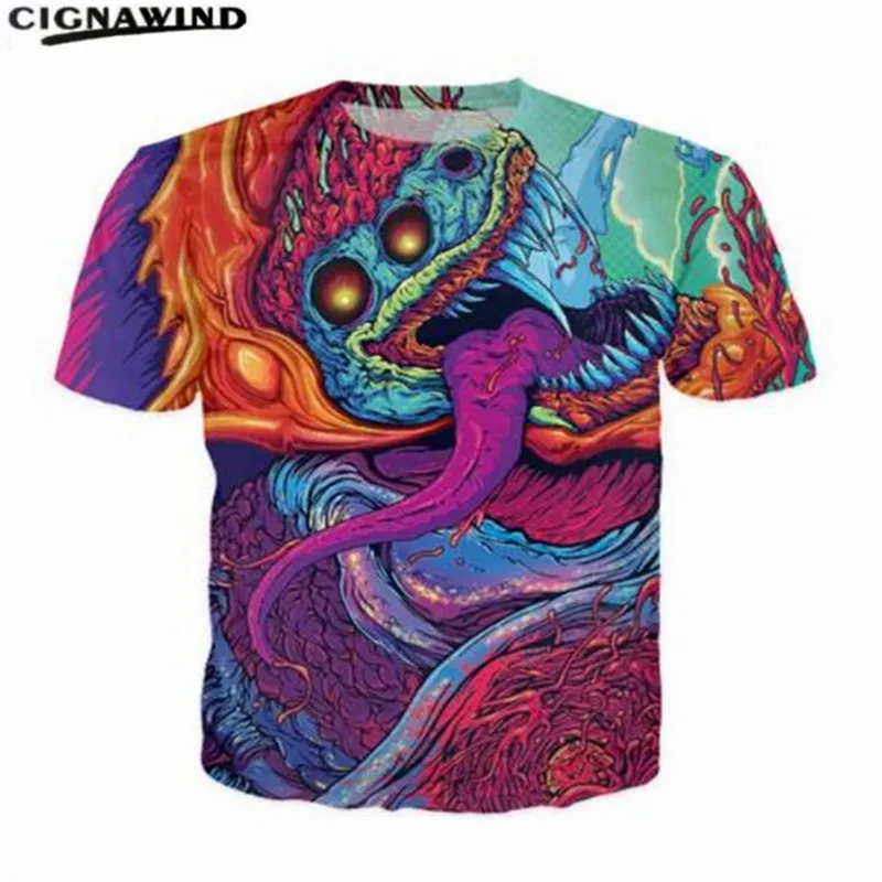 Новая футболка с 3D принтом из мультфильма Hyper Beast мужские и женские летние топы