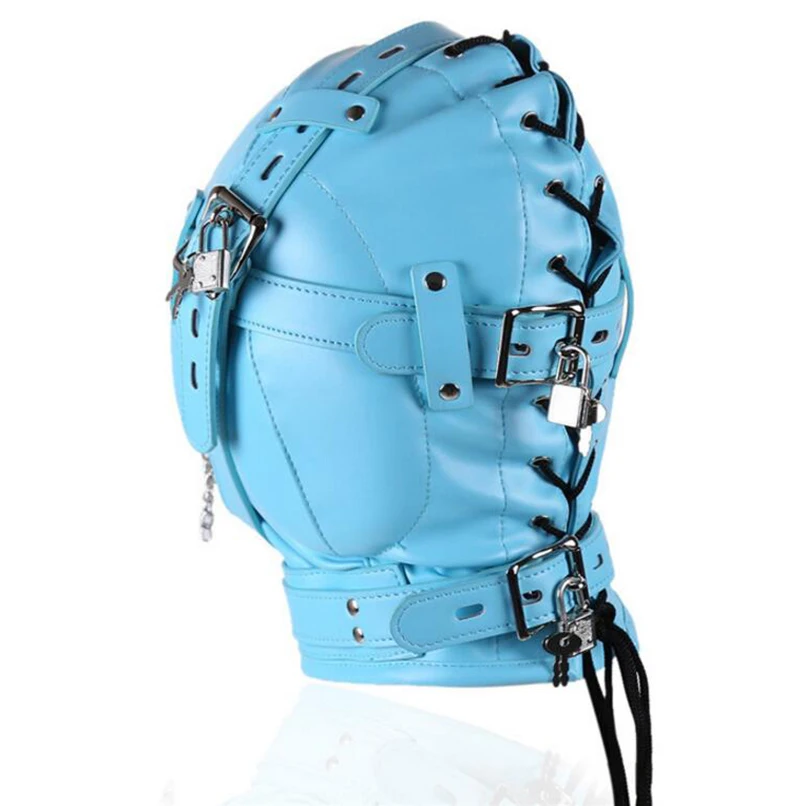 БДСМ эротическая маска с капюшоном секс повязка на глаза из искусственной кожи