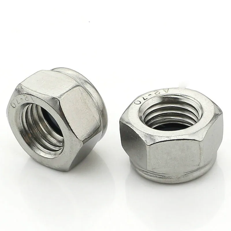 10pcs-m4/M5/M6/M8 din985 2pcs-m10/M12 A2-70 316 Нержавеющая сталь нейлон Гайка Контргайка самоблокирующиеся гайка