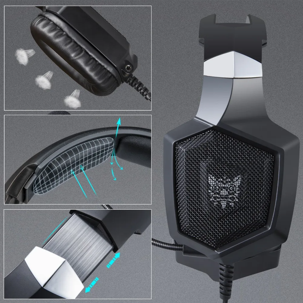 ONIKUMA K8 PS4 гарнитура Casque PC Gamer бас Игровые наушники с микрофоном+ профессиональная проводная USB игровая мышь