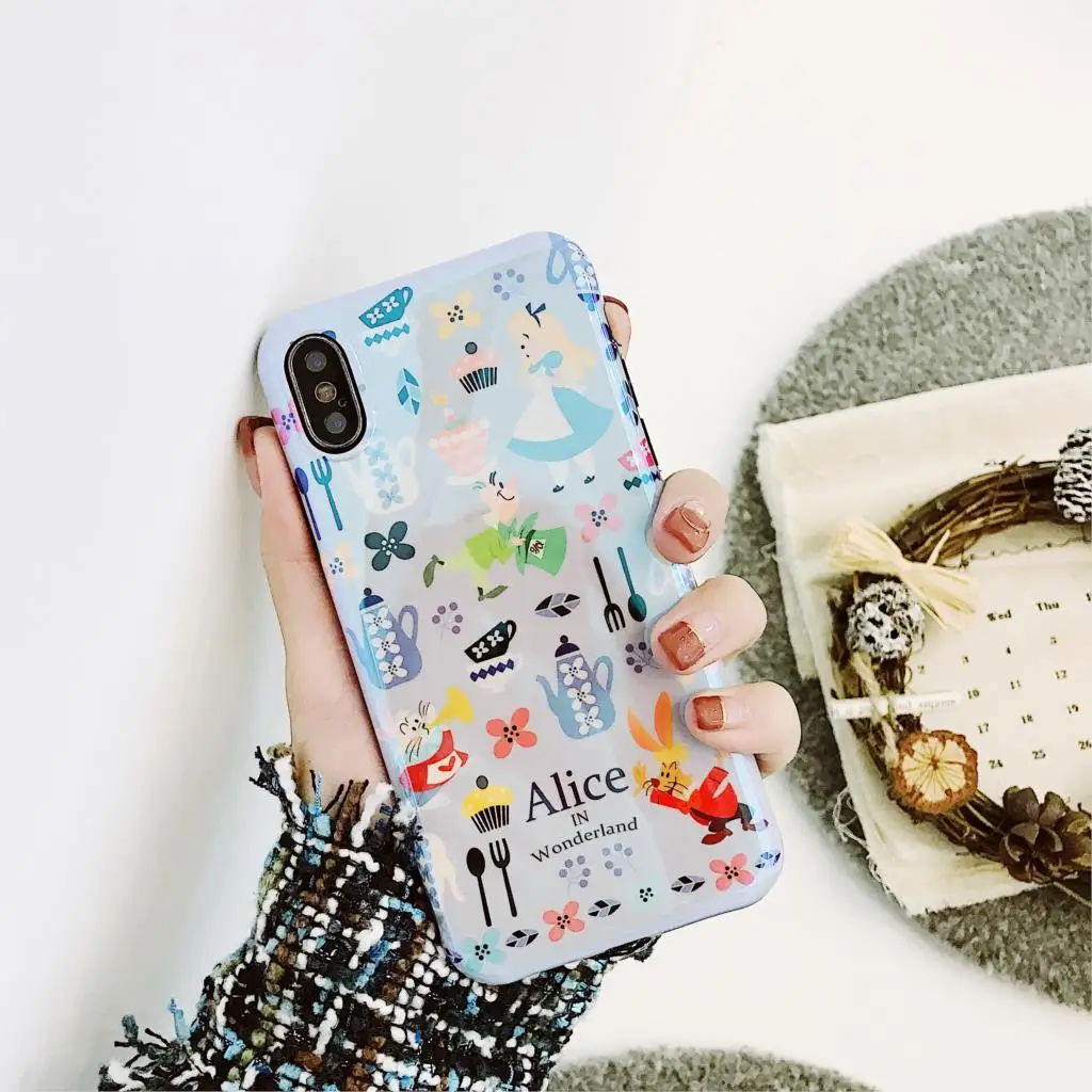 Классический мультфильм аниме Disneys Алиса в стране чудес пара Чехлы для iPhone 6 6s 7 8