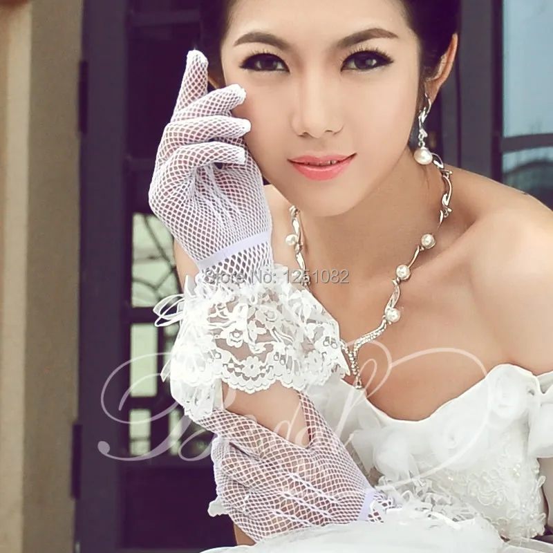 2016 Новая Мода На Складе Кружева Цветок Белый Кот Красный Пальцев Короткие