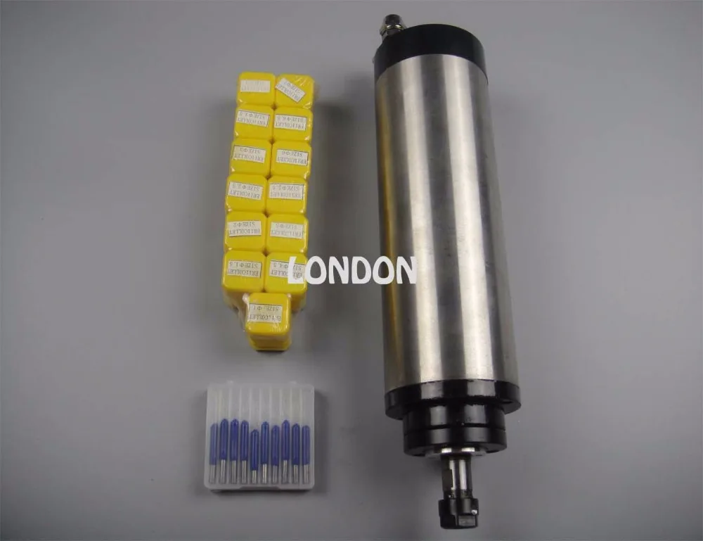 CNC spindle kit ER11 800W water cooling motor + 13 pieces collets+10 cnc engraving bits | Инструменты