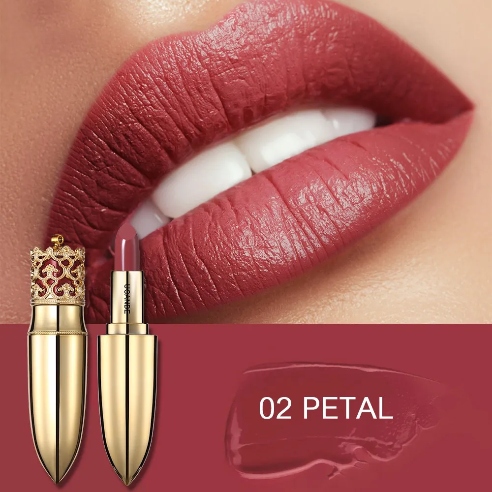 02 Petal UCANBE, брендовая бархатная матовая губная помада, макияж, золотой, 5 цветов, телесный, стойкий пигмент, помада для губ, Натуральные Косметические губные румяна - Цвет: 02 Petal