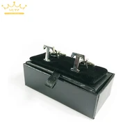 2015 new hot high quality black faux leather small cufflinks box 40pcslot 8x4x3cm size classical fashion gift boxes for men