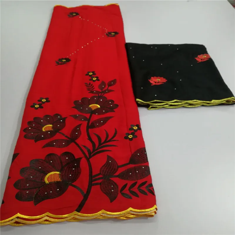 Последние 5 ярдов + 2 Африканская Хлопковая кружевная ткань высокого качества 2019