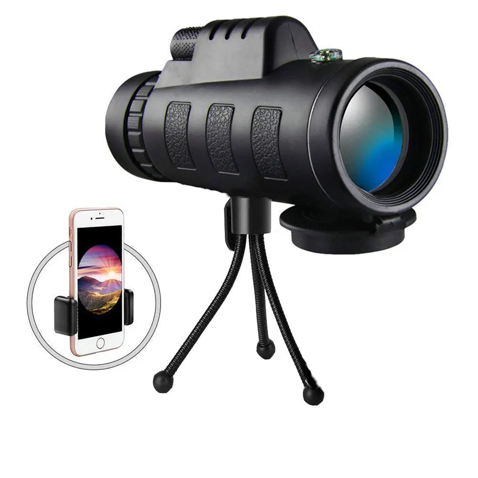 Объектив для телефона 40X60 зум для смартфона Монокуляр телескоп прицел камера Кемпинг Туризм Рыбалка с компасом телефон клип штатив