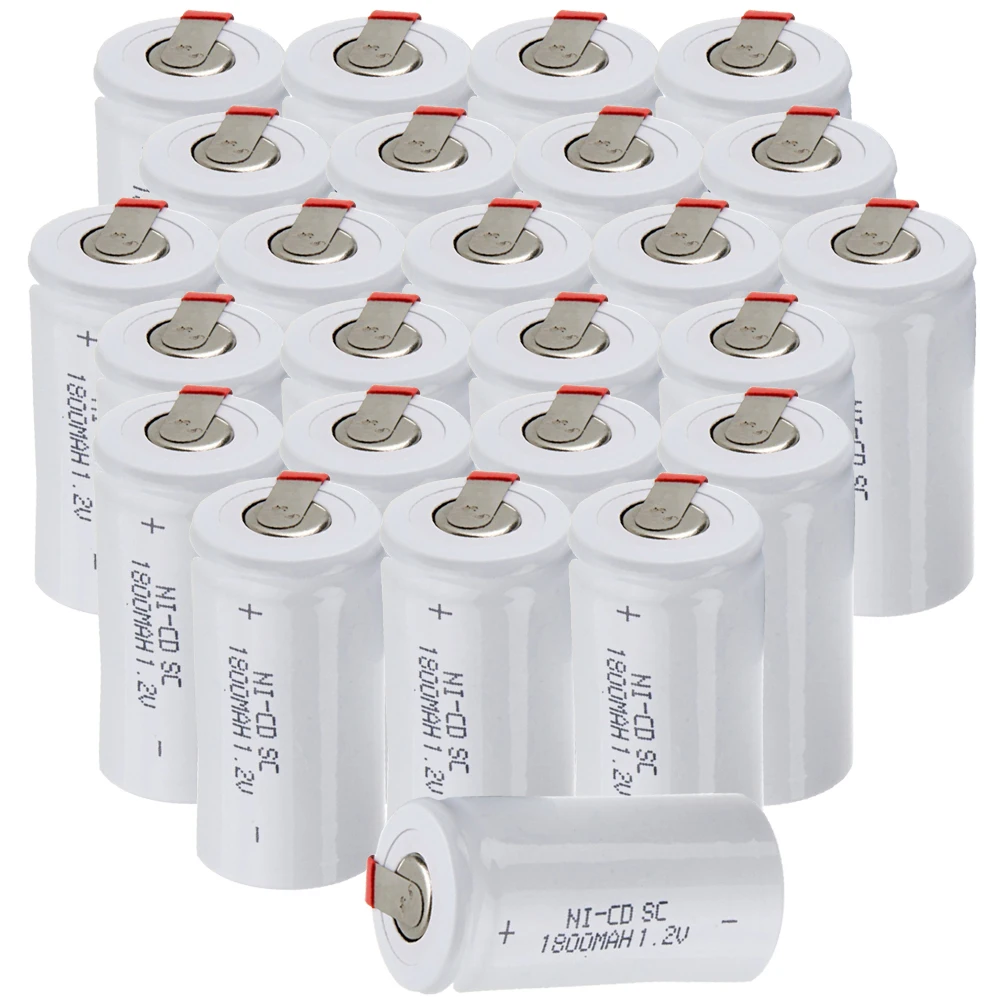Lowest price 25 piece SC battery 1.2v batteries rechargeable 1800mAh nicd for power tools akkumulator | Электроника