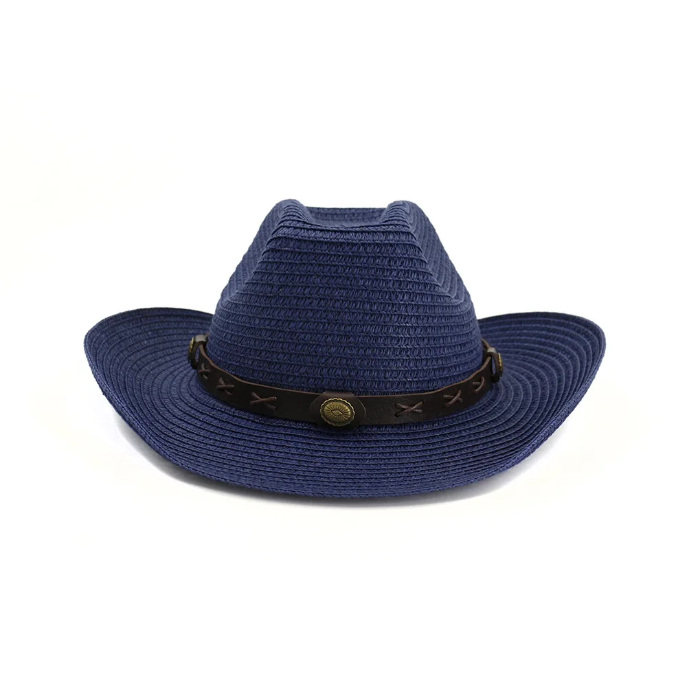 BUTTERMERE Hat Cowboy Mens Panama Hat Summer Beach Straw Hat Black Women Casual Hat New Arrival Cowboy Cap