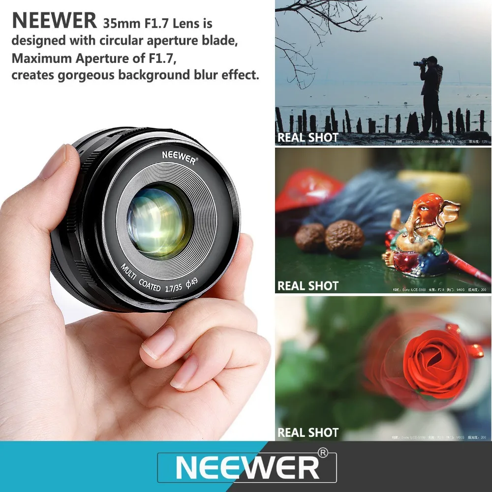 Neewer ручная Основная камера с большой диафрагмой и фиксированным объективом для