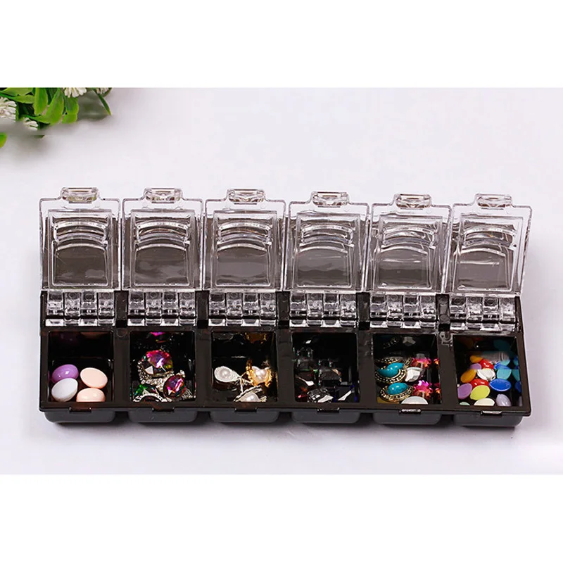 12 сольц акриловые коробка для хранения Организатор ногтей Книги по искусству
