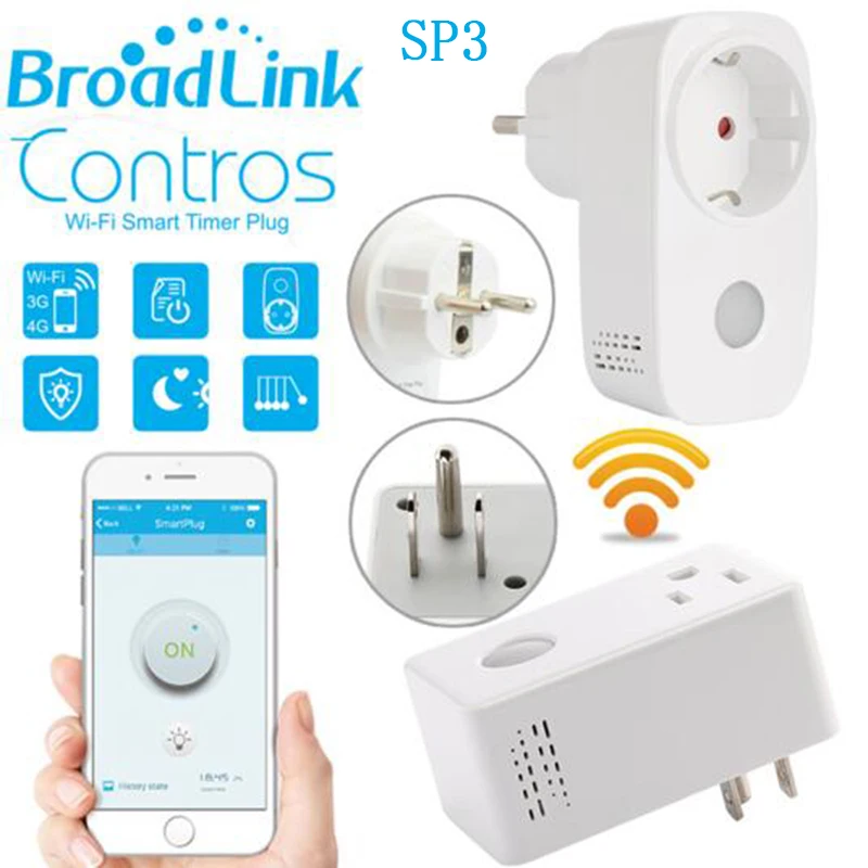 Умная розетка Broadlink SP3 SPCC Беспроводная с Wi Fi и пультом дистанционного управления