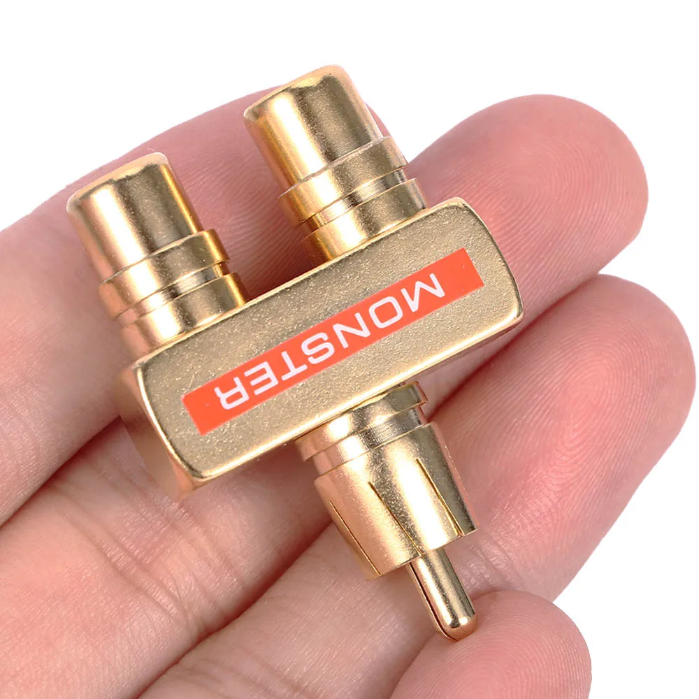 Лидер продаж Медный позолоченный переходник разветвитель RCA AV для аудио и видео