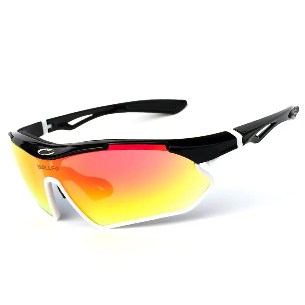 blackwhitered Bollfo поляризованные велосипедные очки мужские UV400 MTB спортивные очки велосипедные солнцезащитные очки для рыбалки - Цвет: blackwhitered
