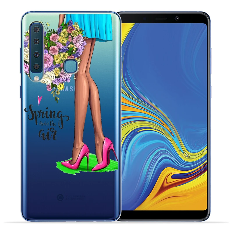 Модный чехол на высоком каблуке для девушек Samsung A9 2018 мягкий из ТПУ A6 A7 A8 Plus A3 A5 2016