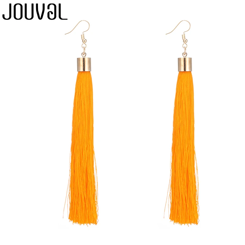 E1260-2 JOUVAL Серьги-кисточки женские длинные висячие серьги с бахромой женские серьги Boho массивные Brincos винтажный этнический Богемный ювелирные изделия - Окраска металла: E1260-2