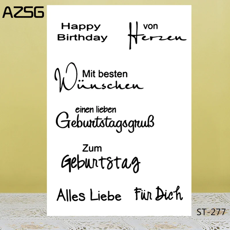

AZSG Happy Birthday/Easter Clear Stamps/Seals For DIY Scrapbooking/Card Making/Album Decorative Silicone Stamp Crafts