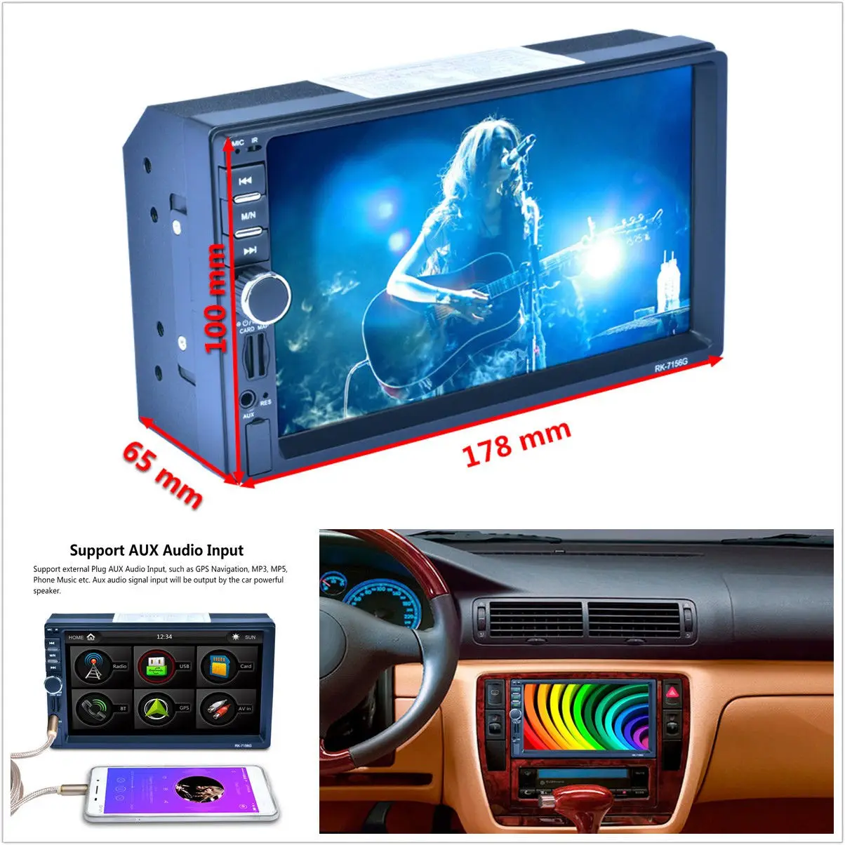 Автомобильный сенсорный экран 7 &quot 2 Din стерео Bluetooth MP5 плеер gps AUX карта Северной