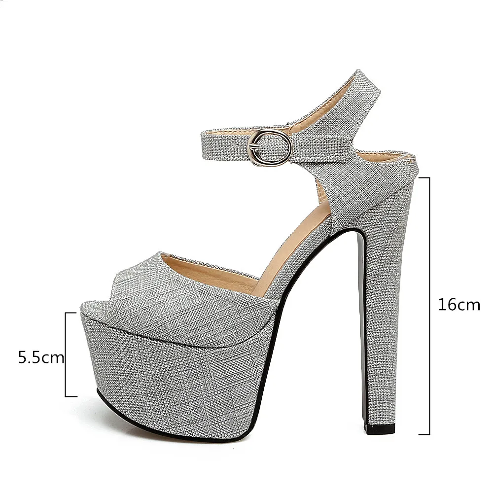 Сандалии женские на платформе 16 см босоножки гладиаторы очень высоком каблуке