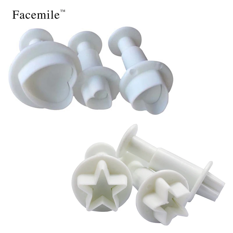 Facemile 6 шт./компл. Star/Сердце Форма помадка подарок сахарные украшения ножа Поршень