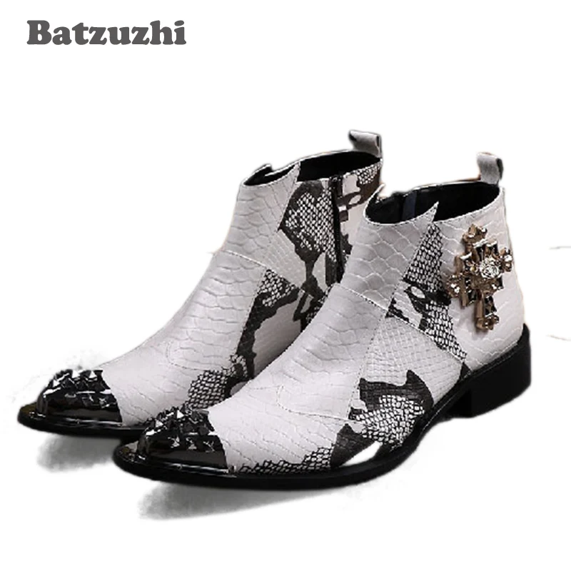Batzuzhi/мужские ботинки мужские кожаные с высоким берцем роскошные красивые
