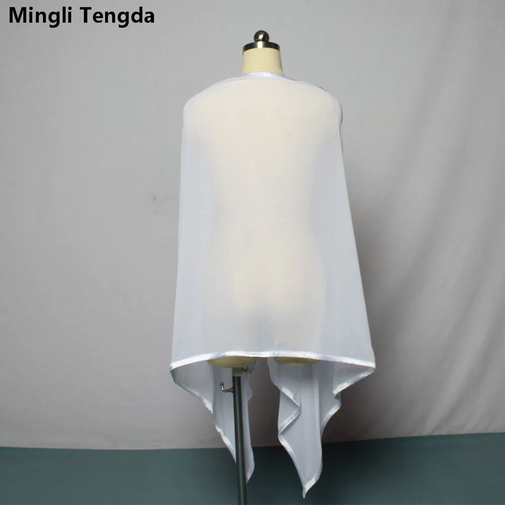 Mingli Tengda цвет слоновой кости/белый шифон большой платок атласный край обертывание/Палантин/Болеро/пашмины/шарф 78 дюймов длинный 27 дюймов широкий на заказ