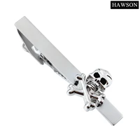 hawson skull tie clips for men fashion shirt jewelry matte imitation rhodium tie barpin best gift for halloween
