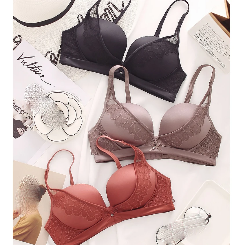 Бесшовное кружевное женское нижнее белье 75 90 комплект нижнего белья Пуш Ап без