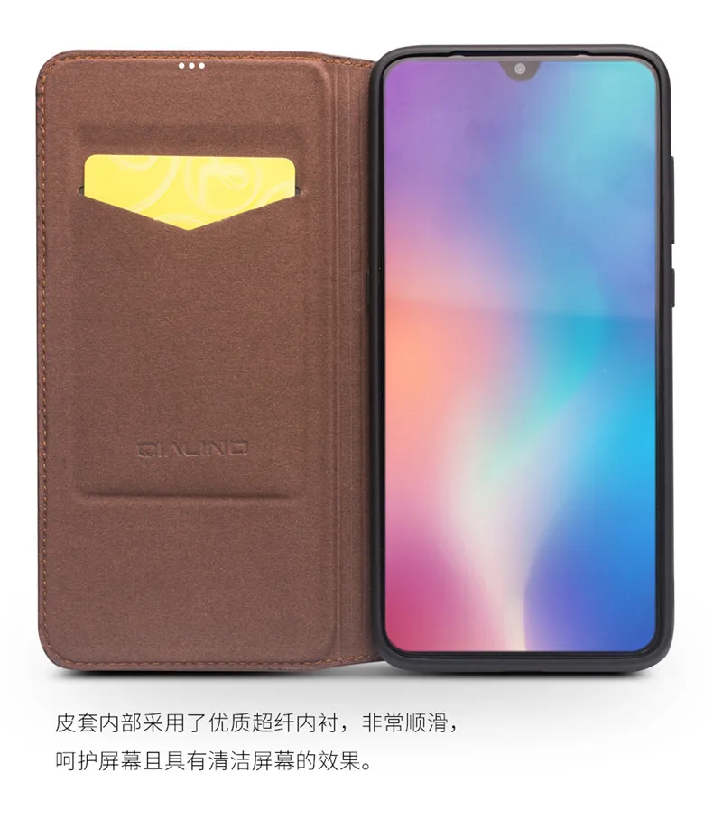 Для Xiaomi mi, 8, 9, mi, 8, mi, 9, QIALINO, брендовый чехол из натуральной телячьей кожи, чехол для телефона, откидная крышка, Ретро стиль, бизнес