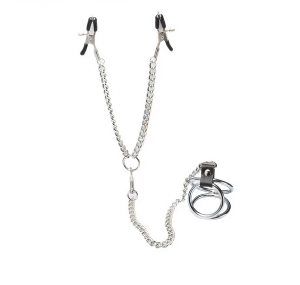 Металлический ниппель для секса из нержавеющей стали зажимы с тройными кольцами