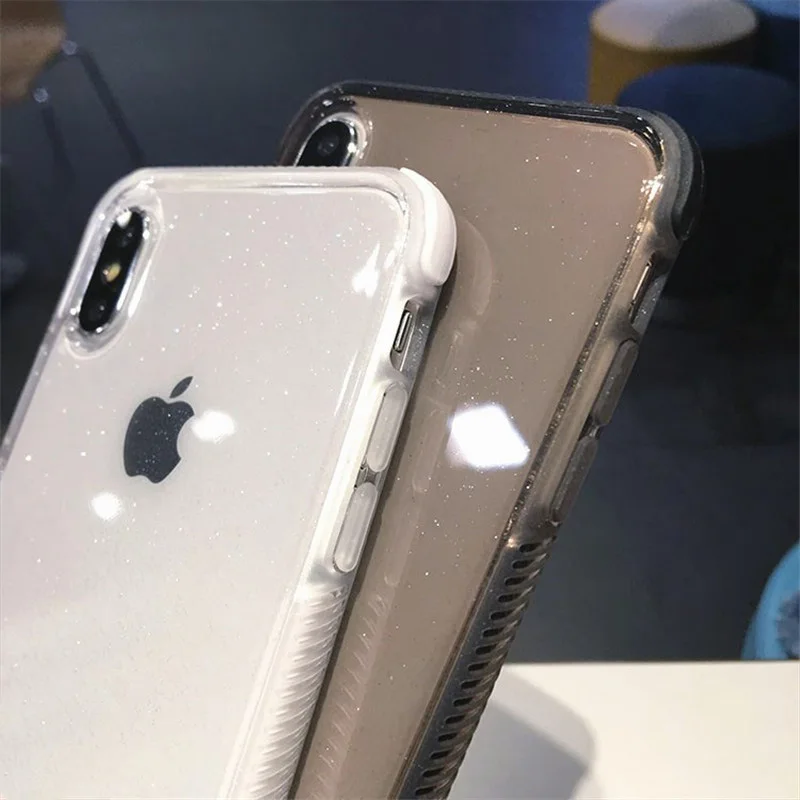 Роскошный блестящий чехол для телефона iPhone X XR XS Max 8 7 Plus 6 6S прозрачный мягкий