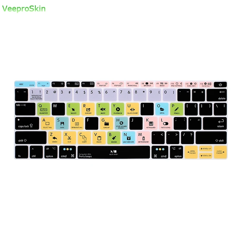 Силиконовый чехол для Macbook Retina 12 A1534 Us с короткими рукавами и клавиатурой Ableton Live