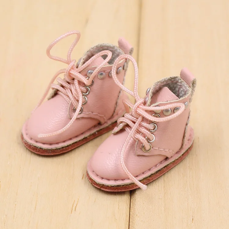Leather Shoes Pink 1 пара «сделай сам», «BJD», нарядная кукольная обувь, изысканная мини-обувь martin, зимние сапоги, кожаная обувь для 1/6, 30 см, BJD, аксессуары для куклы - Цвет: Leather Shoes Pink