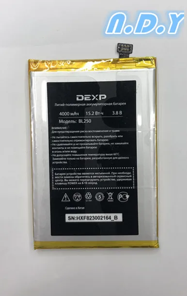 Новый оригинальный 3 8 V 4000mA DEXP BL250 Аккумулятор для сотового телефона|Аккумуляторы