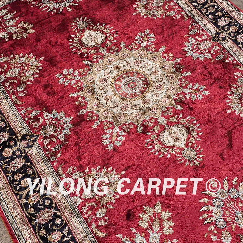 YILONG 4'x6' красные персидские ковры ручной вязки новый дизайн шелк ковер