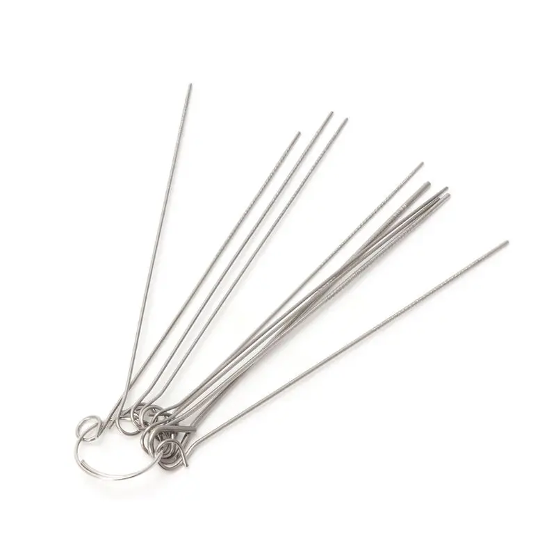 

10pcs 0.6mm-1.3mm Guitar Nut Needle Files Nozzle Jet Gas Welding Tip Cleaner