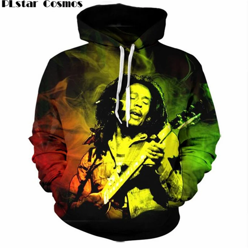 

PLstar Cosmos Reggae Star 3D Hoodies Men/Women Bob Marley Sweatshirt Print Hip Hop Hoody Clothing size S-5XL Drop shipping