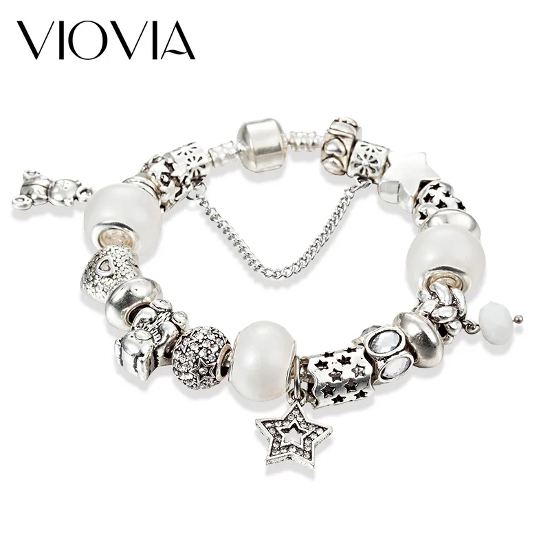 VIOVIA Новые Искусственные стеклянные бусины и оригинальные браслеты для женщин