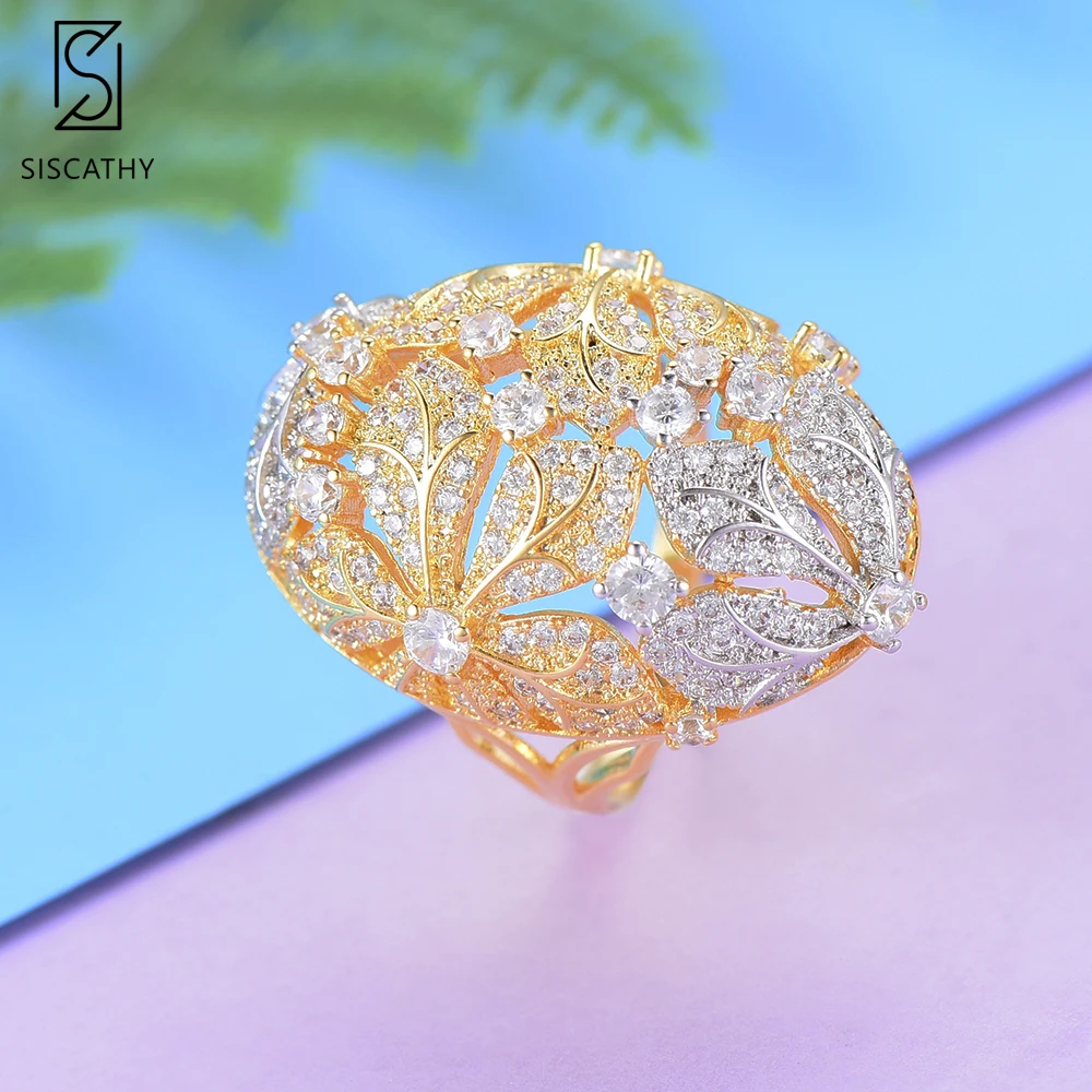 Женское свадебное ожерелье SISCATHY серьги-гвоздики с изменяемым размером кольца