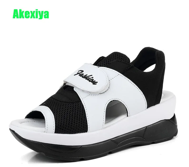 Женские сандалии akexiya белые кроссовки на платформе с открытым носком высоком