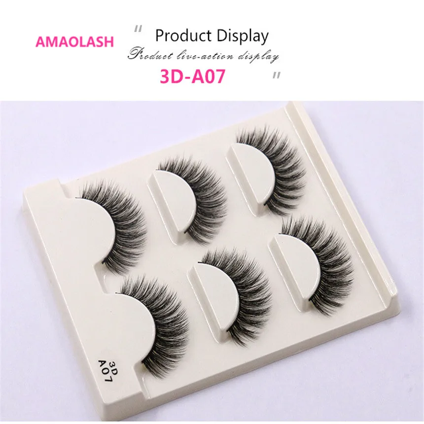 AMAOLASH 3 Пары ресниц 3D накладные ресницы A07 искусственные натуральные