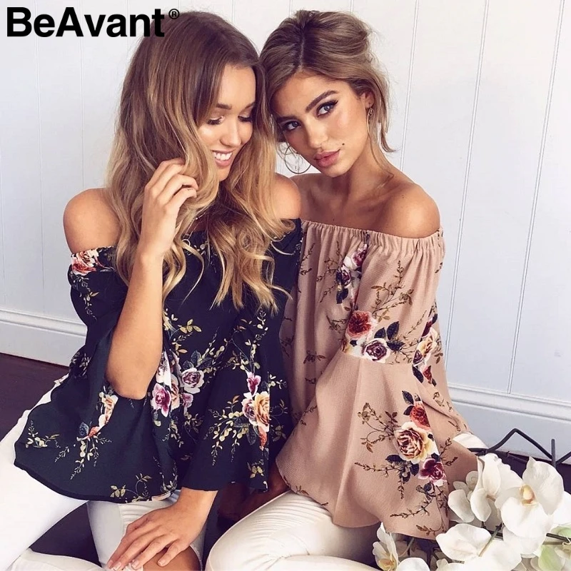 Женская шифоновая блузка с открытыми плечами BeAvant белая Повседневная Блузка