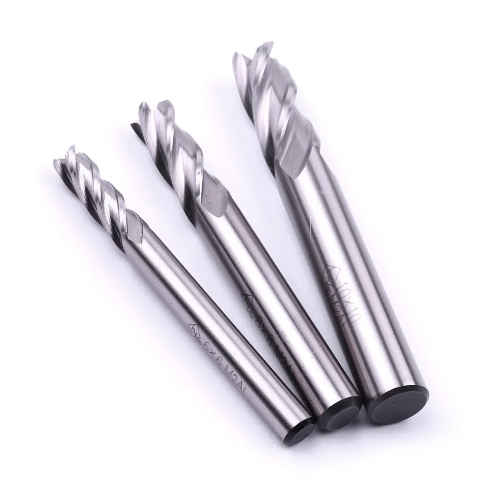 New Arrival 3PCS/Set model M2AL 4 blade all grinding Center Milling Cutter Edge diameter 6mm 8mm 10mm high hardness tools | Инструменты
