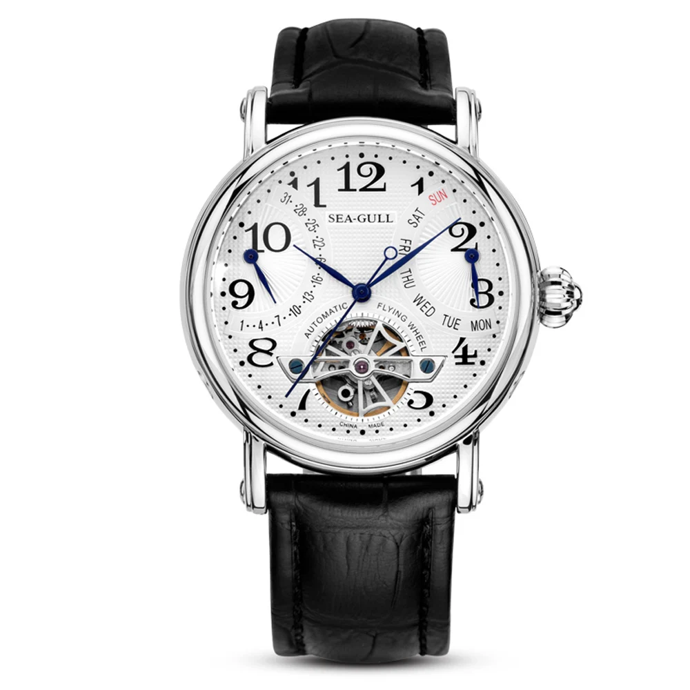 m171s black band Sea-gull мужские часы m171s дата и неделя маховик дисплей Механические Мужские часы с Чайкой M171S - Цвет: m171s black band