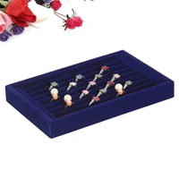 portable suede lady ring earrings tray holder showcase jewelry accessories display stand storage case organizer ring rack box